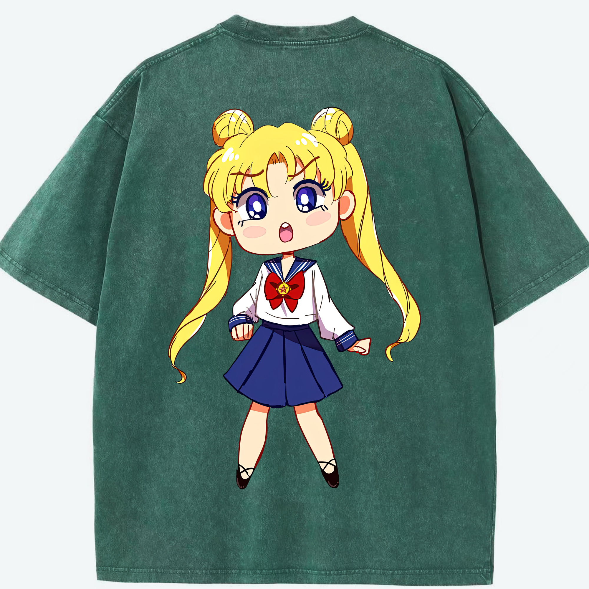 （画像用） 美少女戦士セーラームーン 愛野 美奈子 あいの みなこ Sailor Moon Aino Minako 綿100% ヴィンテージ風 半袖Tシャツ（背面プリント）